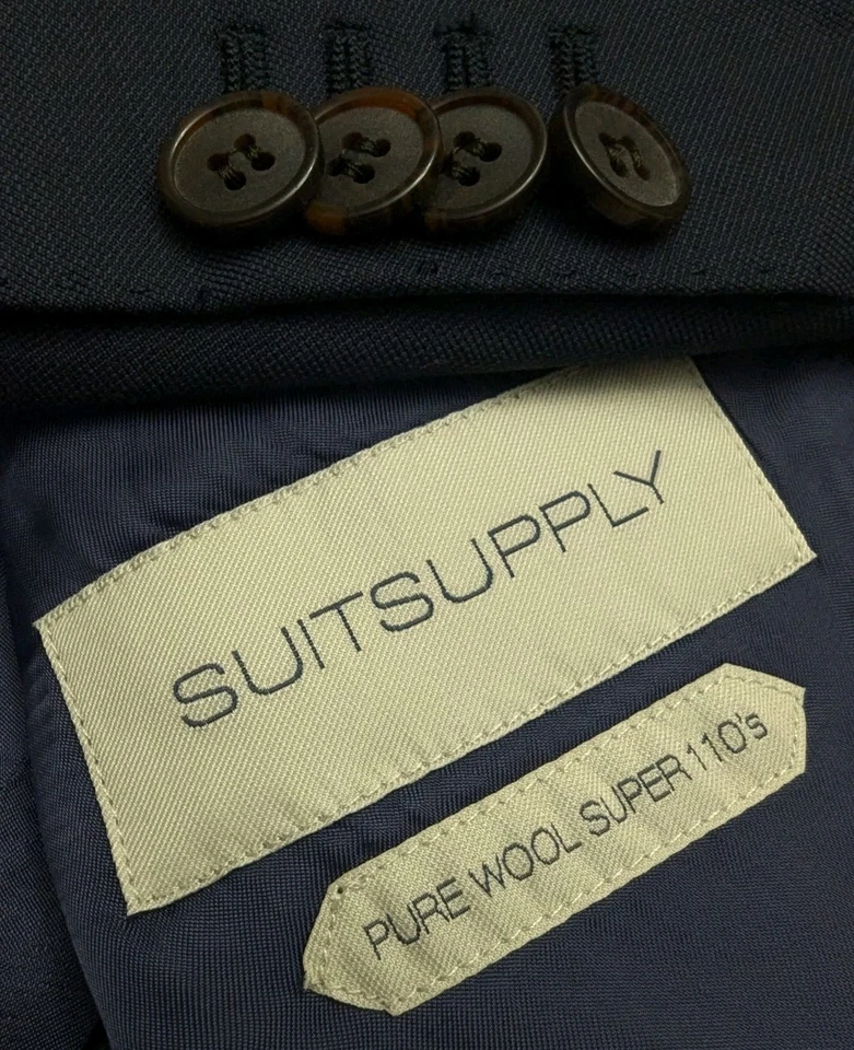 SuitSupply Lazio Single Breasted Mens Wool Blazer Jacket Size US 40R Navy Preppy - Image 1 of 4