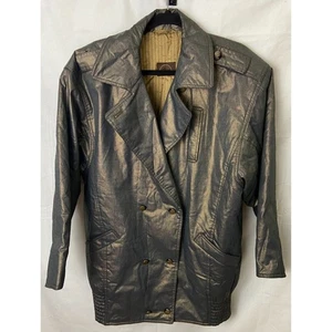 Bogner Womens Double Breasted Metallic Jacket SEE MEASUREMENTS Gold - Picture 1 of 6