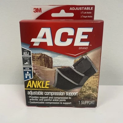 Ace Ankle Adjustable Compression Support Black Moderate Compression Support - Image 1 of 3