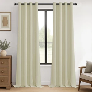 2 Pezzi Tende Oscuranti per Interni Isolanti Termiche Con Occhielli Moderne Tend - Foto 1 di 12