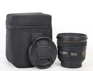 Sigma EX 50mm F/1.4 DG HSM Lens For Canon EF, Both Caps & Pouch, Good Condition. - Picture 1 of 10