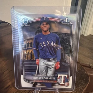 2025 Bowman Chrome Elorky Rodriguez 1st International Refractor SSP Rangers 🔥🔥 - Picture 1 of 2
