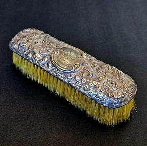 Antiker Jugendstil 925 Sterling Silber Kleider Pinsel - Bild 1 von 11