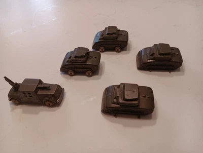 Vintage 1930s Barclay, Army Lot Of 5, Slush Cast Lead, BV6, And Light Tank... - Image 1 of 4