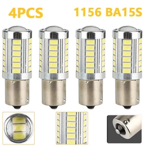 4X BA15S 33SMD 1156 White LED Interior Light Bulb Tail Brake Reverse Turn Signal - Picture 1 of 12