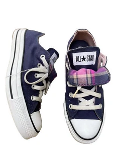 Converse 👟Mujer 6 Hombres 4 Azul Oscuro Cuadros Dos Pliegues Parte Baja Unisex Tenis Zapatos - Imagen 1 de 14