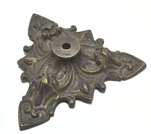 ROSETTA DECORATIVA BRONZO MASSICCIO ABBELLIMENTO ARCHITETTONICO, BASE - Foto 1 di 5