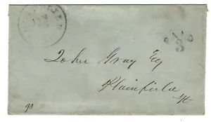 STAMPLESS COVER PAID 3 IN BLACK ADDRESS TO JOHN GREY PHILADELPHA PA - Picture 1 of 1