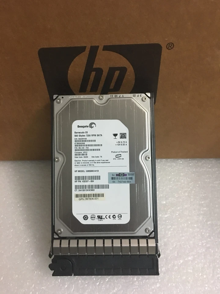 HP GB0500C4413 432337-004 500GB 7.2K 3.5" sata hard drive  - Image 1 of 1