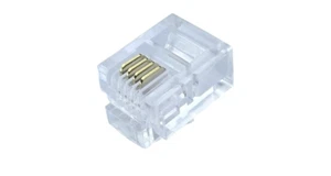 20PZ PRESA CONNETTORE SPINA PER CAVO TELEFONICO - RJ11 6P4C a 4 PIN - Photo 1/3
