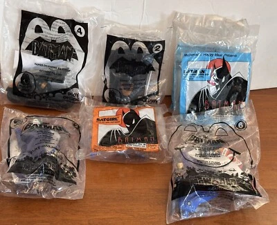Lote de sete (7) brinquedos McDonald’s Batman Happy Meal anos mistos todos novos na embalagem - Imagem 1 de 4