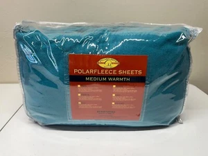 NEW Berkshire Polar Fleece Medium Warmth Sheet Set Full Size Teal - Picture 1 of 6