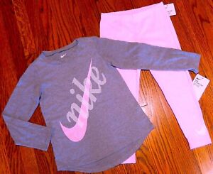 NIKE SPORT AUTHENTIC TODDLERS GIRLS ORIGINAL BRAND NEW LEGGINGS SET Size 6X, NWT
