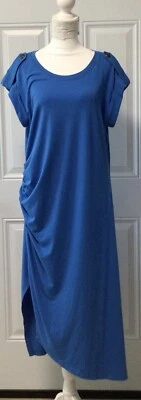 Vestido Ralph Lauren Negro Etiqueta Azul Acanalado Asimétrico Manga Corta Talla 12 Foto 1 de 4