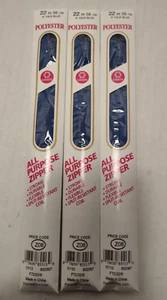 COATS & CLARK All Purpose 22” Polyester Zipper 56 Cm 9 Yale Blue NEW (Lot Of 3) - Picture 1 of 7