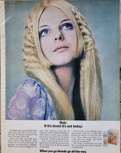 Clairol Born 1970 colore capelli biondi timido non è oggi pubblicità vintage - Foto 1 di 1