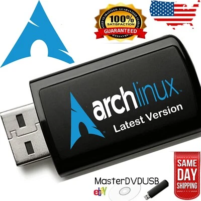 Arch Linux USB Live Installer - UEFI & Legacy Compatible - PC & Intel Mac - FAST Foto 1 de 2