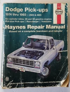 Dodge PIck-Up 2wd 4wd Full Size 1974 - 1993 Haynes Service Repair Manual 30040 - Bild 1 von 5