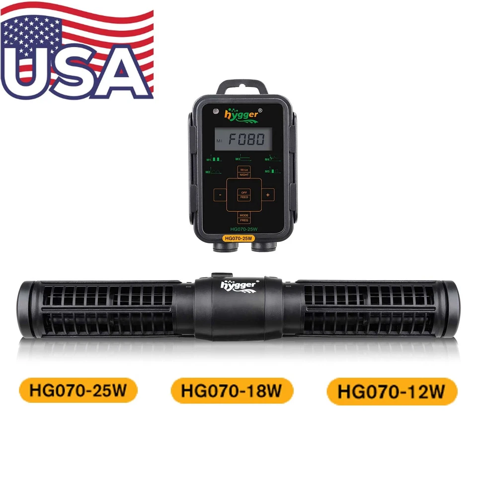 hygger 12W/18W/25W Watt Cross Flow Pump Wave Maker for Marine Aquarium Fish Tank - Image 1 of 4