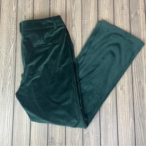 Pantalone svasato Maison d'Amelie verde velluto donna 10 - Foto 1 di 14