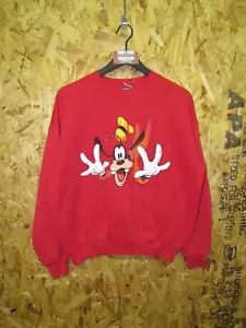 Felpa rossa vintage Disney Pippo fronte e retro HTF #3217 - Foto 1 di 7