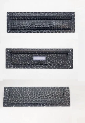 Briefeinwurf mit Klappe Briefschlitz Scheitter HS ROWE Eisen gehämmert schwarz - Bild 1 von 2