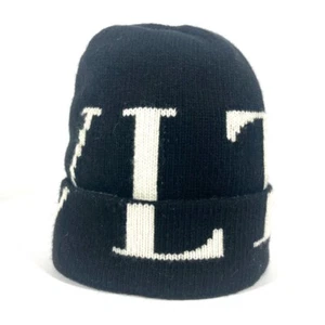 VALENTINO Logo VLTN beanie knit cap Knit hat wool / Cashmere Black/White - Picture 1 of 13