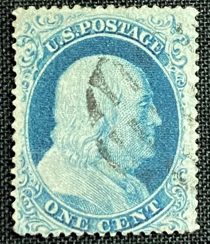 US Scott #18 - 1¢ Benjamin Franklin, Type I (POS 25L12) - Used Cover