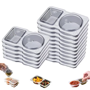 Reusable Snack Containers With Lids 50X Double Compartment Travel Snack Tray - Picture 1 of 9
