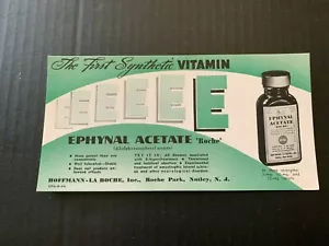 1940's Hoffmann-La Roche Ephynal Acetate Medicine Ink Blotter - Picture 1 of 2