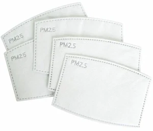 Face Mask Replacement Filter Refill,PM2.5, 5 Ply Carbon 125x80mm 5 PACK Filters - Picture 1 of 3