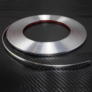 8MM x 15M chrome styling moulage bordure bande autocollante voiture caravane - Afbeelding 1 van 10