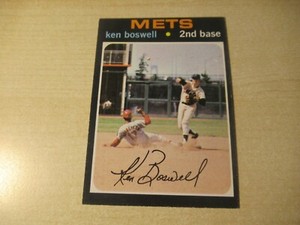 1971 TOPPS KEN BOSWELL #492 NEW YORK METS BEAUTIFUL LOOKING NO CREASES