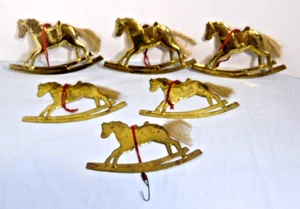 Vintage Messing Schaukelpferd Ornament 5”x3,5” Abteilung 56 Posten von 6 - Bild 1 von 8
