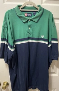 Big And Tall Men Green And Blue Chaps Polo Shirt Size 4XT - Picture 1 of 3