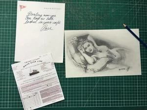TITANIC Movie DRAWING sketch Art dessin Rose Kate Winslet Jack Leonardo Caprio - Photo 1/10