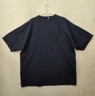 Akademiks Men Shirt XXL Navy 100% Cotton Short Sleeve Regular Fit Tee-shirt - Image 1 of 4