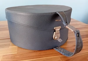 Vintage Blue Antler Vanity Case Suitcase Carrying Handle Working Key Pink Lining - Picture 1 of 9