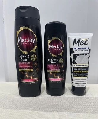 Meclay London Shampoo + Conditioner + Face Wash Set Lustrous Shine 3pcs HUGE SET - Image 1 of 2