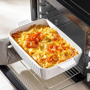 Rectangular Baking Dish Deepened Lasagna Pan Ceramic Baking Tray Roast Chicken - Picture 1 of 15