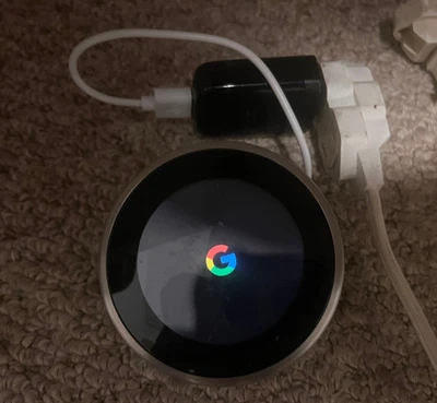Google Nest Thermostat Untested sold for parts.Turns on! Read description below - Image 1 of 4