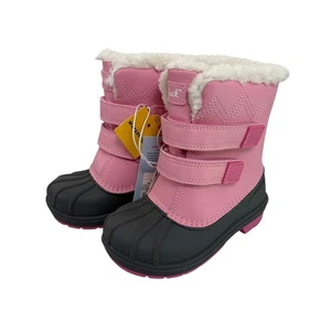 Cat & Jack Toddler Girls Pink Waterproof Winter Snow Boots Size 9 Warm NEW - Picture 1 of 8