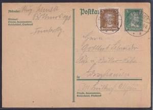 74785) PÖTTMES Bayern 1927 Postkarte mit ZuF - Picture 1 of 2
