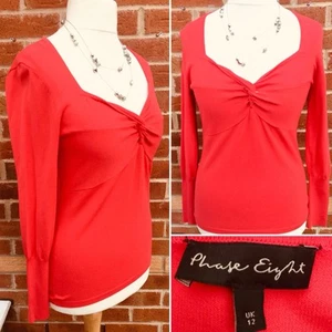 PHASE EIGHT Gr. 12 Rot Top Stretchig Urlaub Abend Hochzeit TOP L3 - Bild 1 von 5