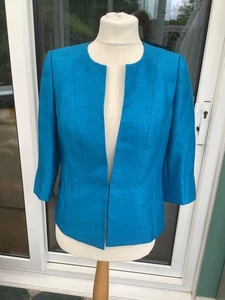 new tags jacques vert uk 12 blazer dress jacket electric blue stunning - Picture 1 of 7