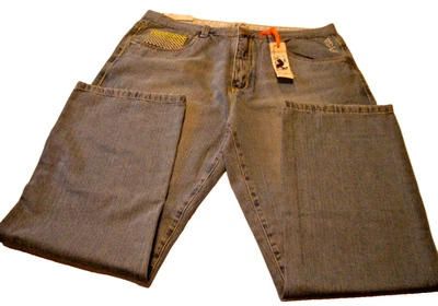 Vintage NODS Miskeen Men's Baggy Embroidered Skater Pockets Jeans - Size 40-NWT - Image 1 of 4