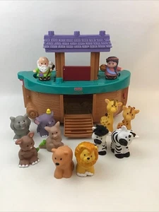 Fisher Price Little People Arche Noah & Tiere Noah Frau Giraffe Zebra Löwe - Bild 1 von 20