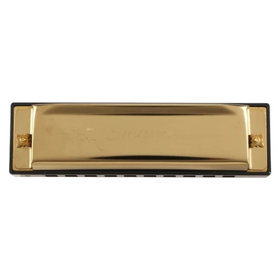 Swan Harmonica 10 Holes Key of C GOLDEN with Case Blues Harp Metal Steel  R3N3 - Image 1 of 2