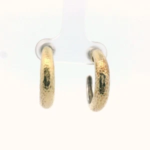 Gurhan Sterling Silver Gold Plated Hand Hammered Hoop Earrings - Picture 1 of 4