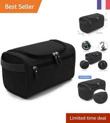 Sac de Toilette Étanche Noir - Grand Format, Organisateur de Voyage Pratique - Photo 1/4